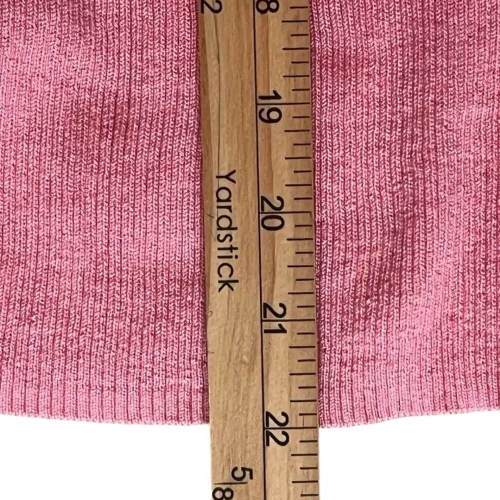 J Crew Merino Wool Turtleneck Sweater Women’s Medium Pink Ribbed Puff Shoulder